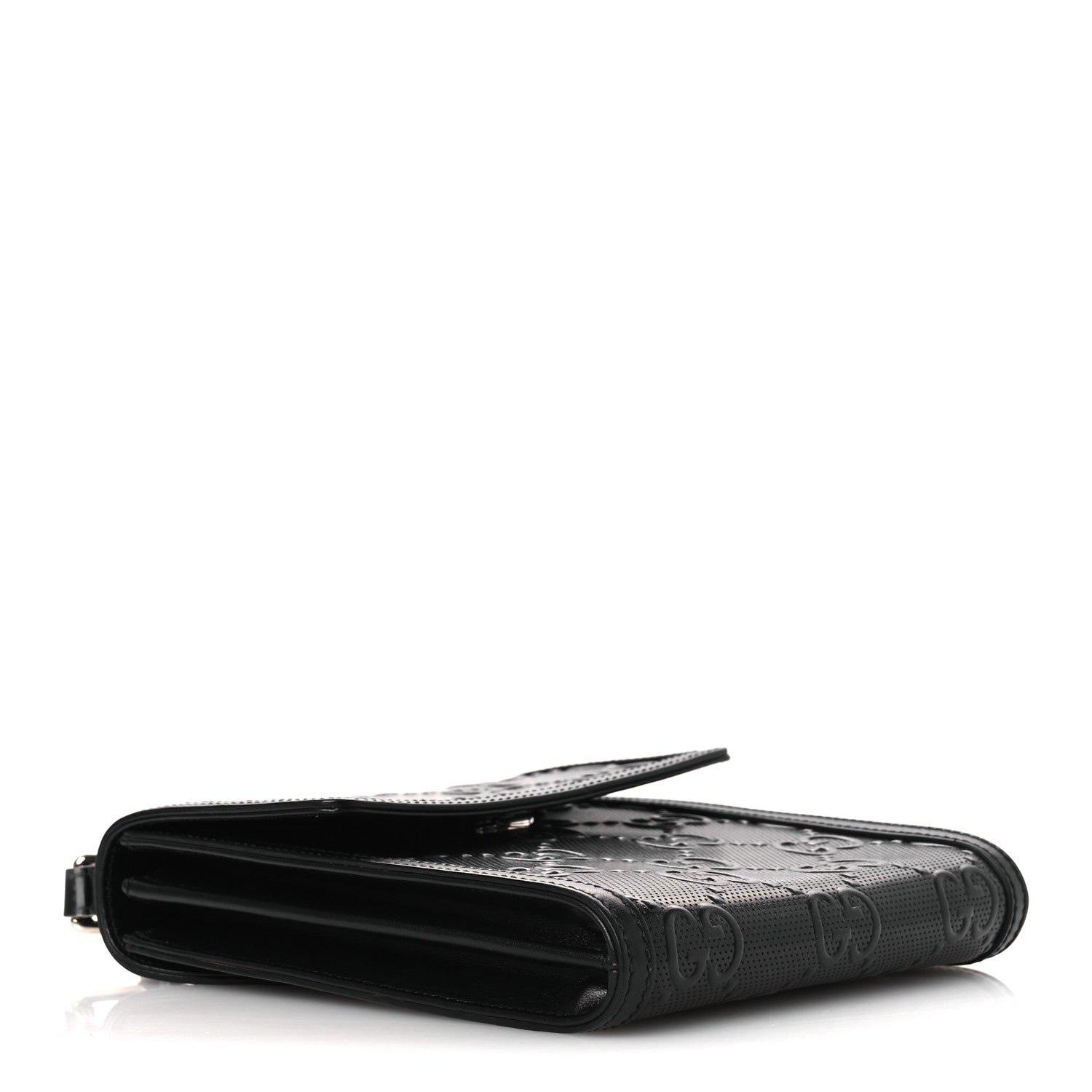 Calfskin GG Tennis Embossed Messenger Bag Black