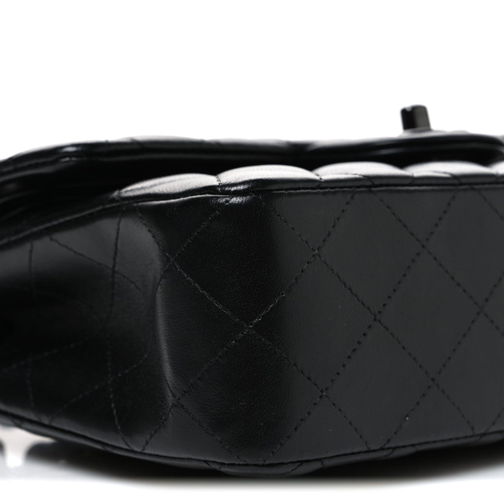 Lambskin Quilted Small Double Flap So Black