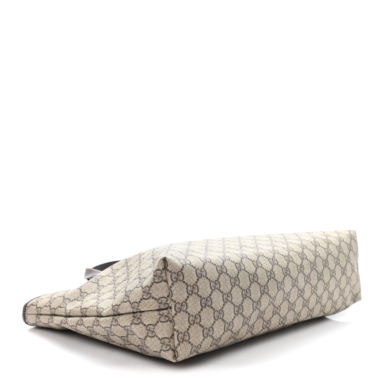 GG Supreme Monogram Medium Zippered Shopping Tote Dark Brown