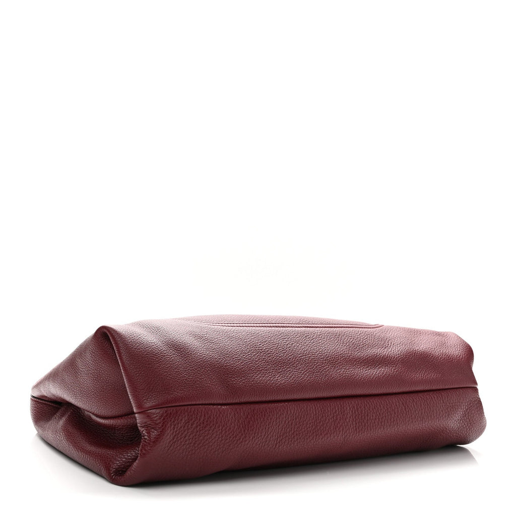 Grained Calfskin Softbit Maxi Shoulder Bag Rosso Ancora Red
