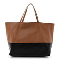 Lambskin Horizontal Bicolor Cabas Camel Black