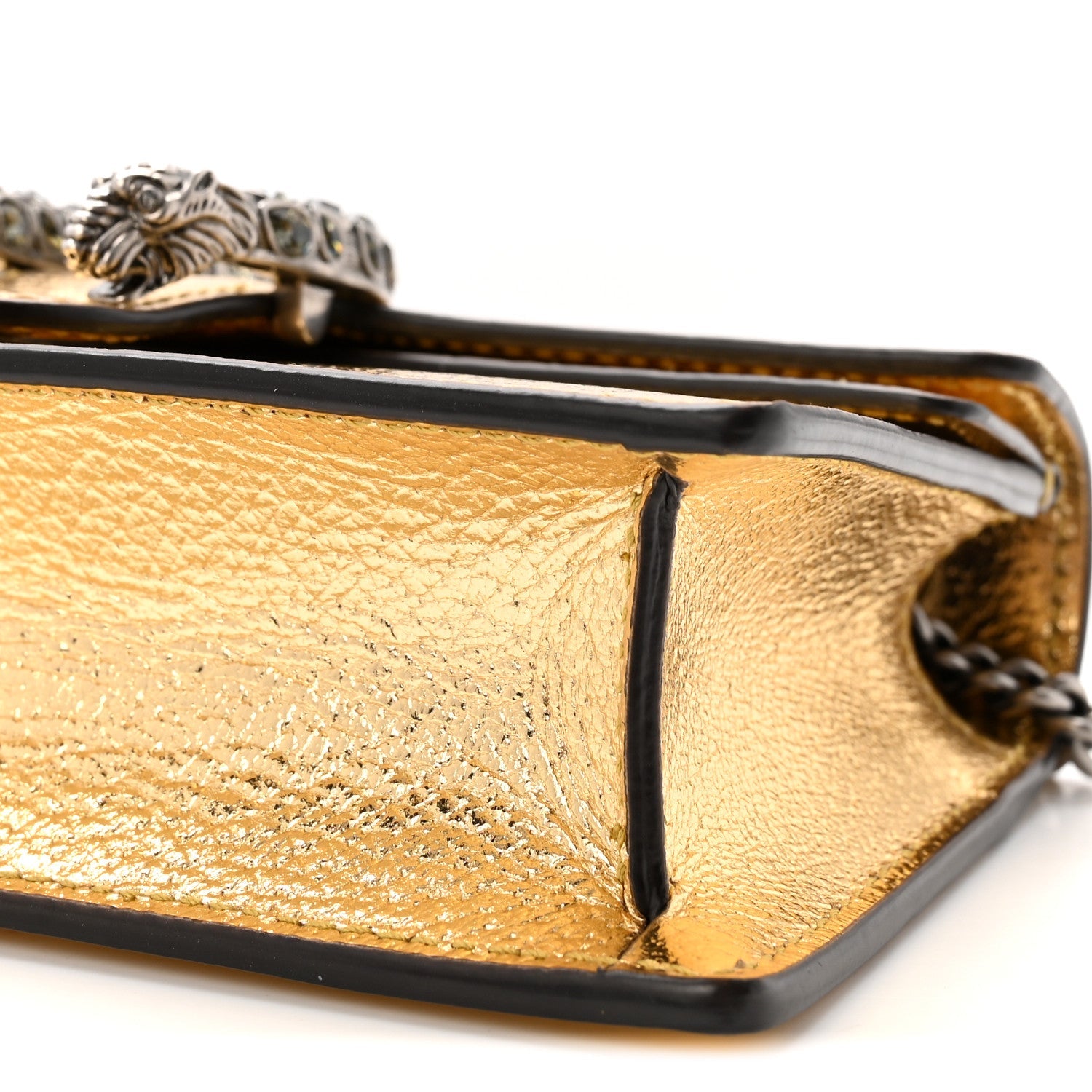 Metallic Calfskin Super Mini Dionysus Shoulder Bag Gold