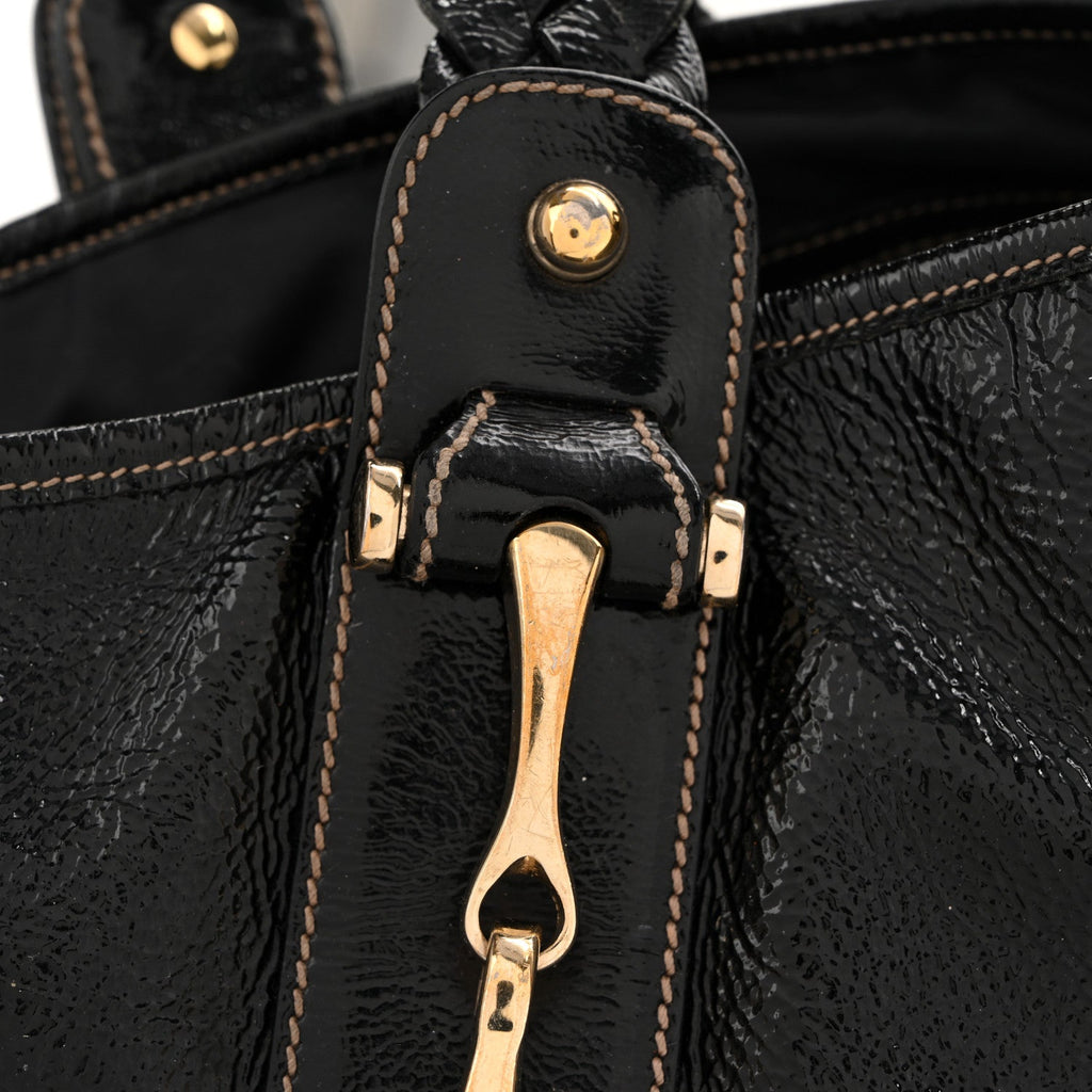 Patent Medium Pelham Shoulder Bag Black