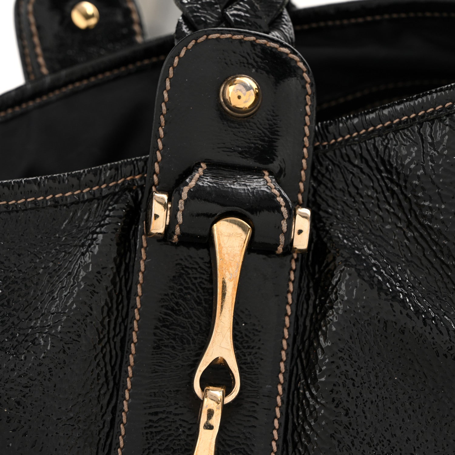Patent Medium Pelham Shoulder Bag Black