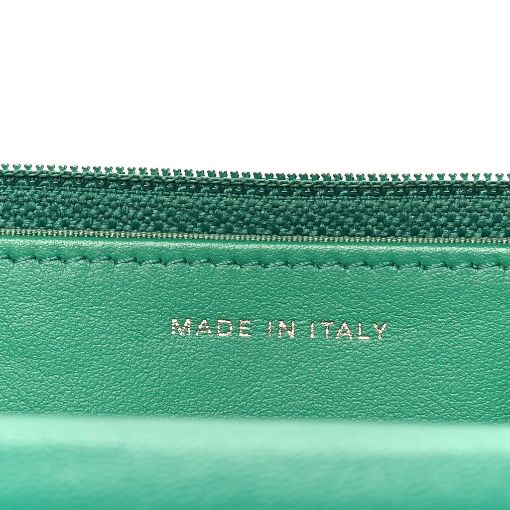 Lambskin Quilted Chanel 19 Wallet On Chain WOC Green