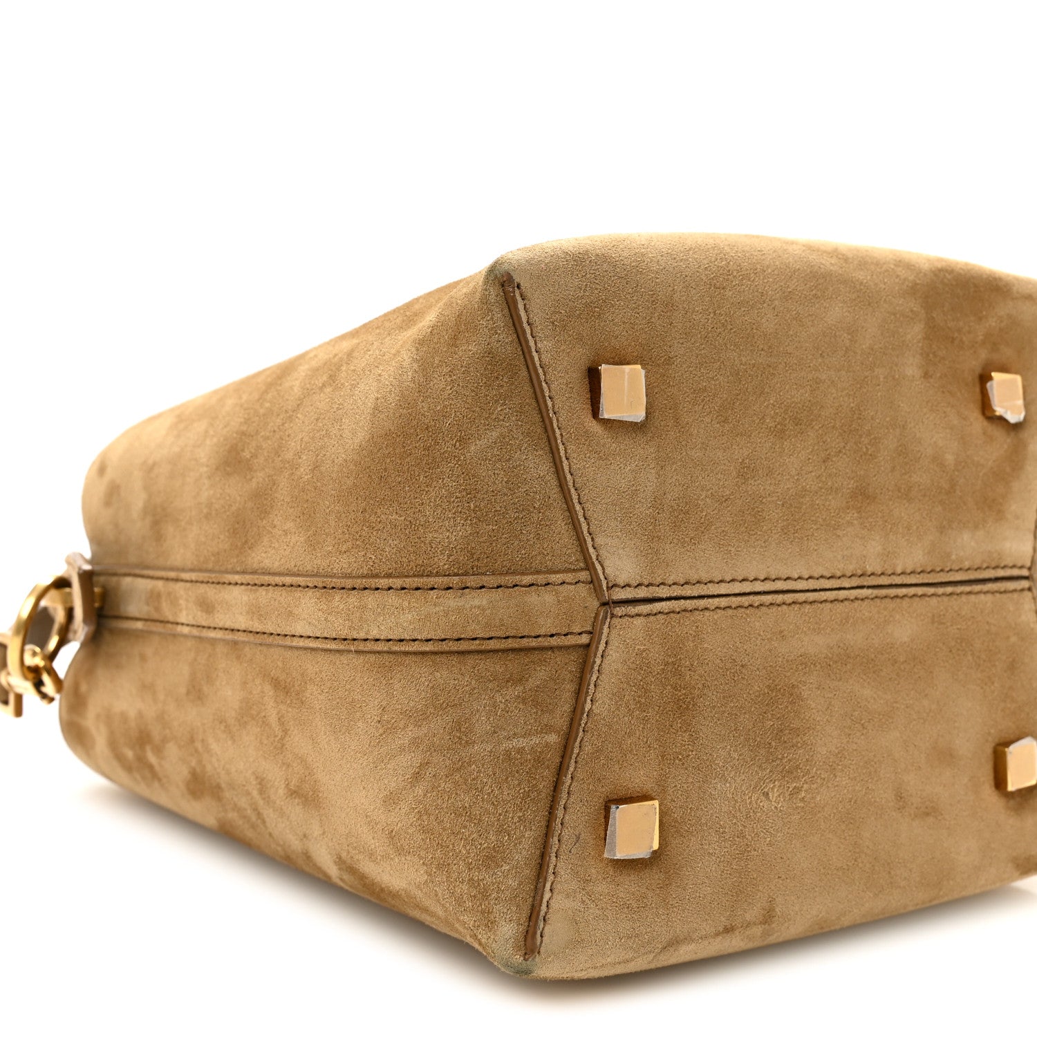 Suede Le 37 Small Bucket Bag Golden Leaf