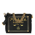 Tessuto Bandoliera Logo Shoulder Bag Gold Black
