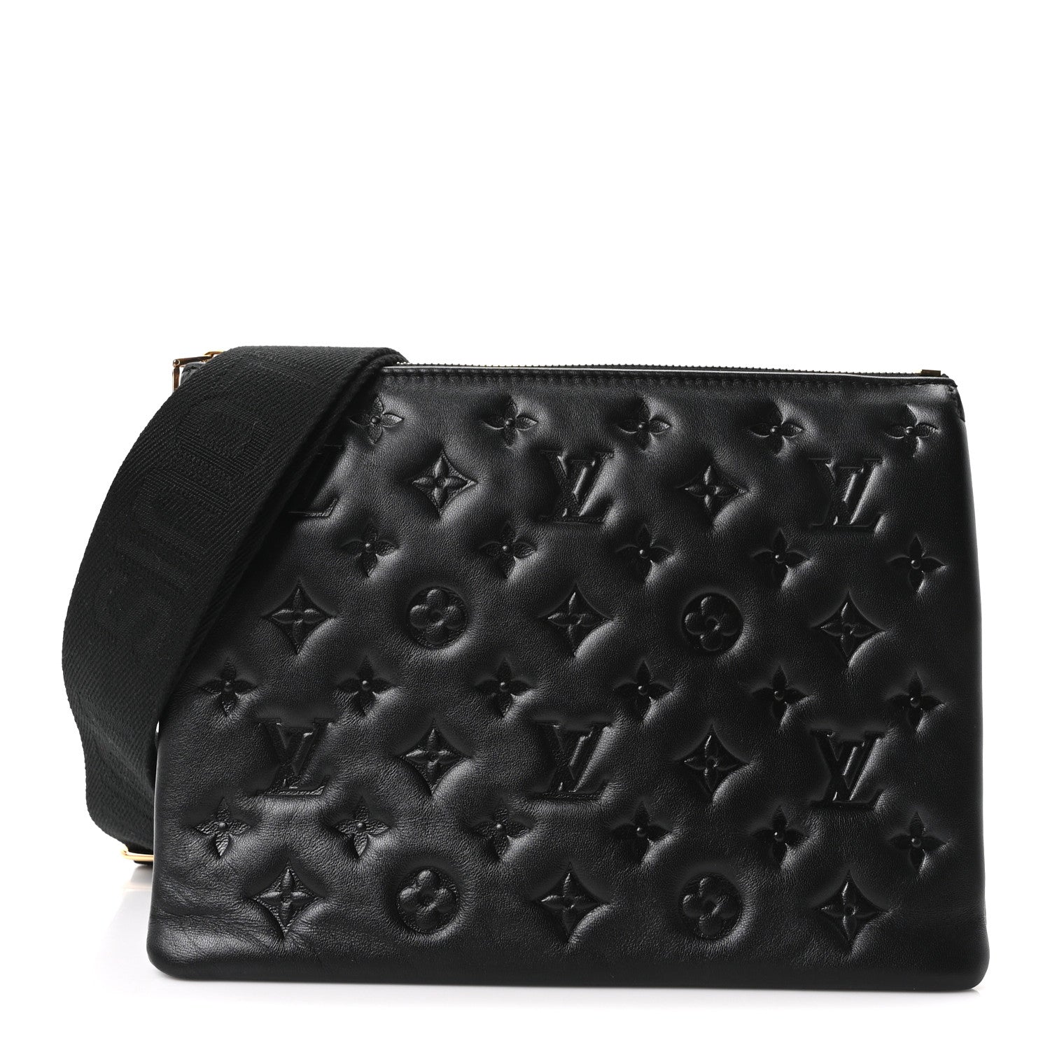 Lambskin Embossed Monogram Coussin PM Black