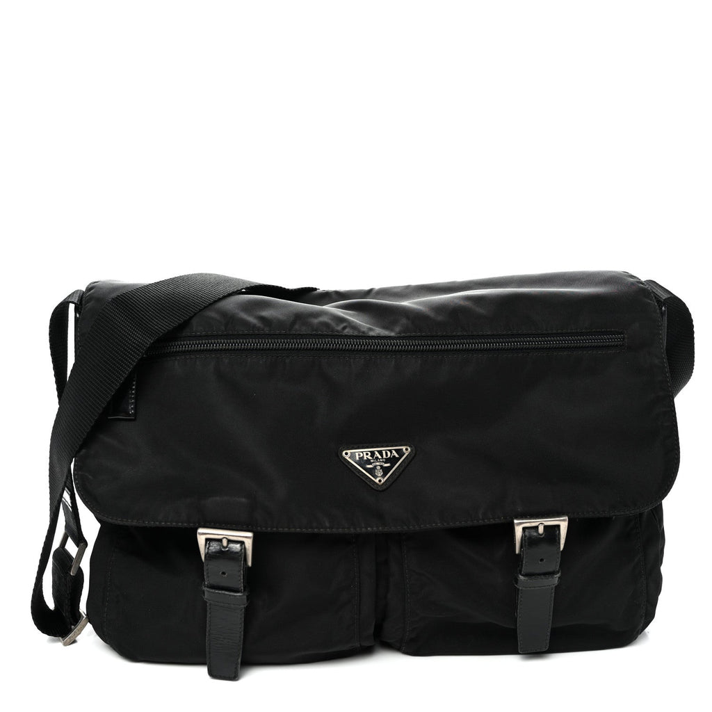 Nylon Vela Sport Messenger Bag Black