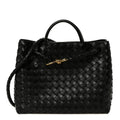 Nappa Intrecciato Medium Andiamo Shoulder Bag Black