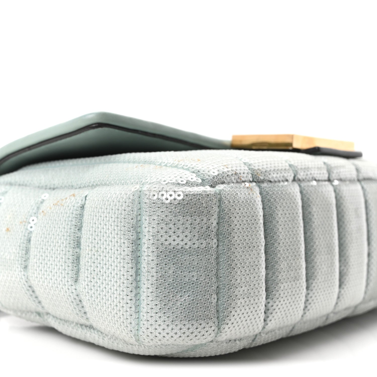 Sequin Paillettes Nappa Baguette Light Blue