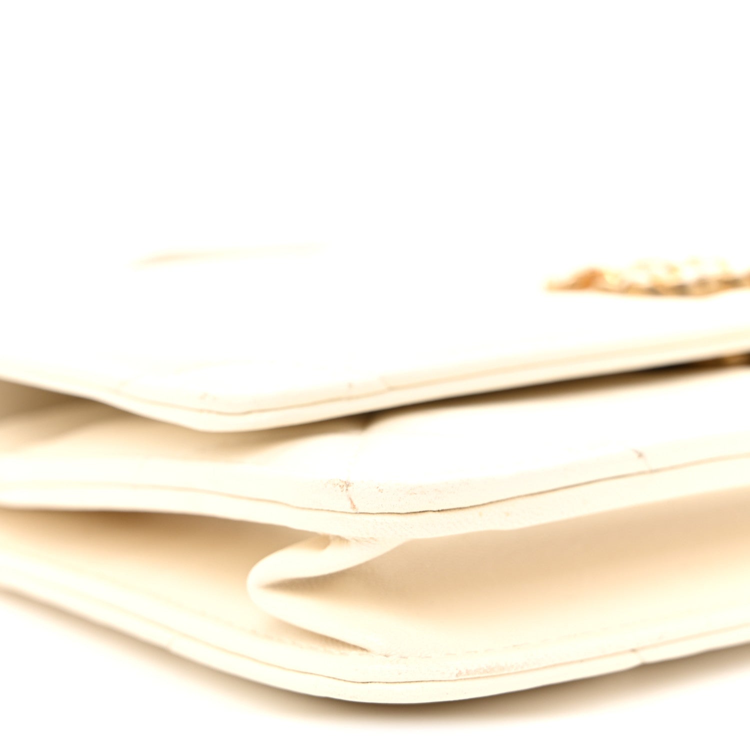 Lambskin Quilted Chanel 19 Wallet On Chain WOC White