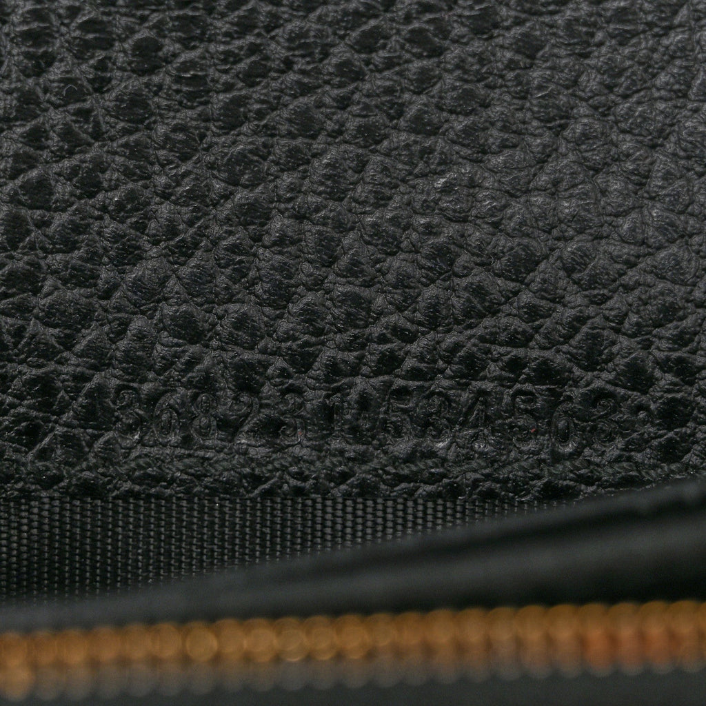 Dollar Calfskin Mini Swing Wallet Bag Black