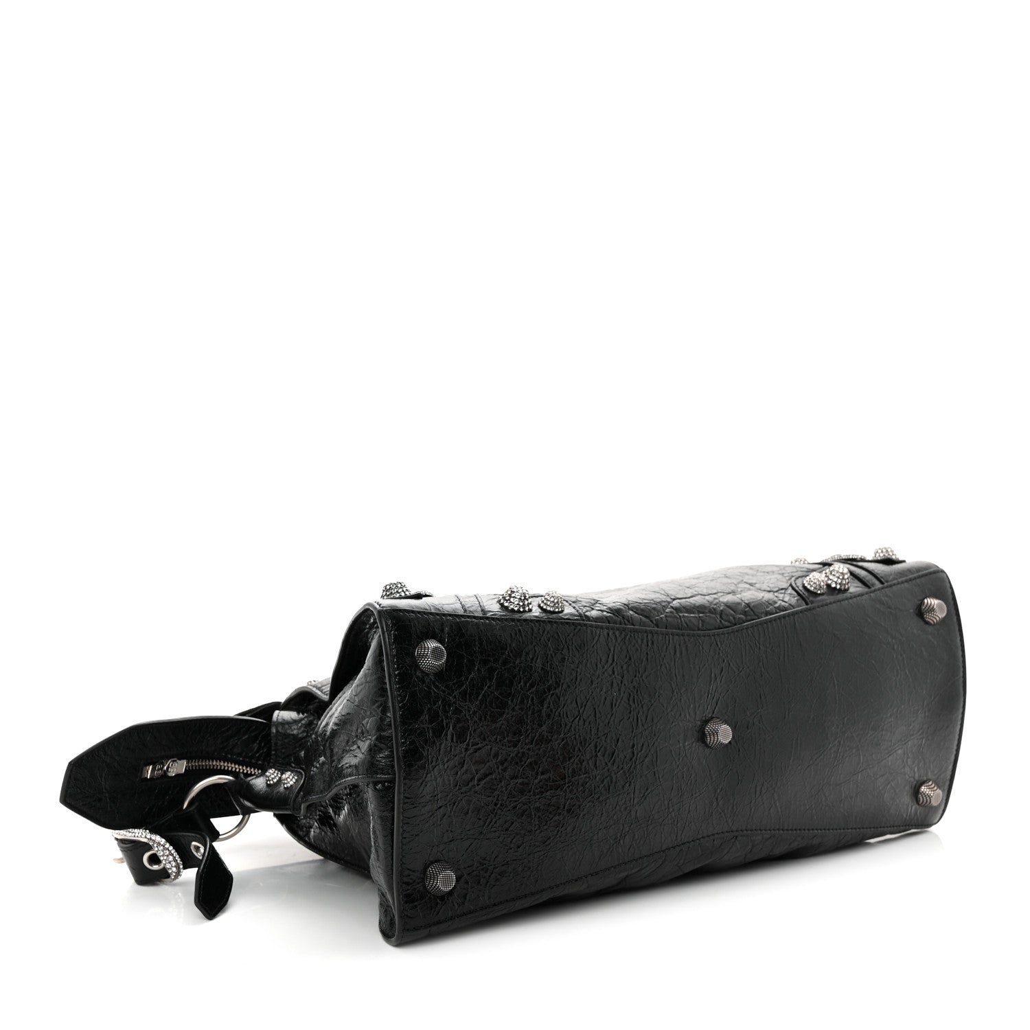Agneau Arena Crystal Neo Cagole City Handbag Black
