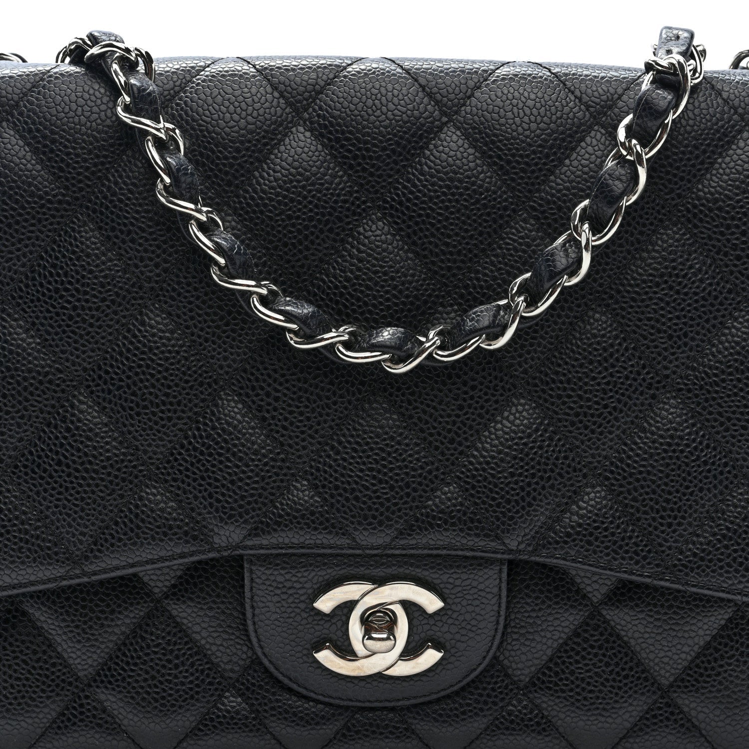 Caviar Quilted Jumbo Single Flap Black