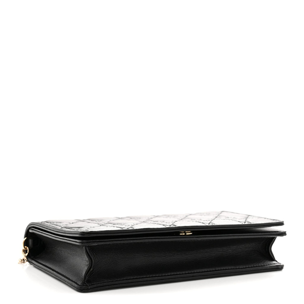 Lambskin Cannage Lady Dior Pouch Black