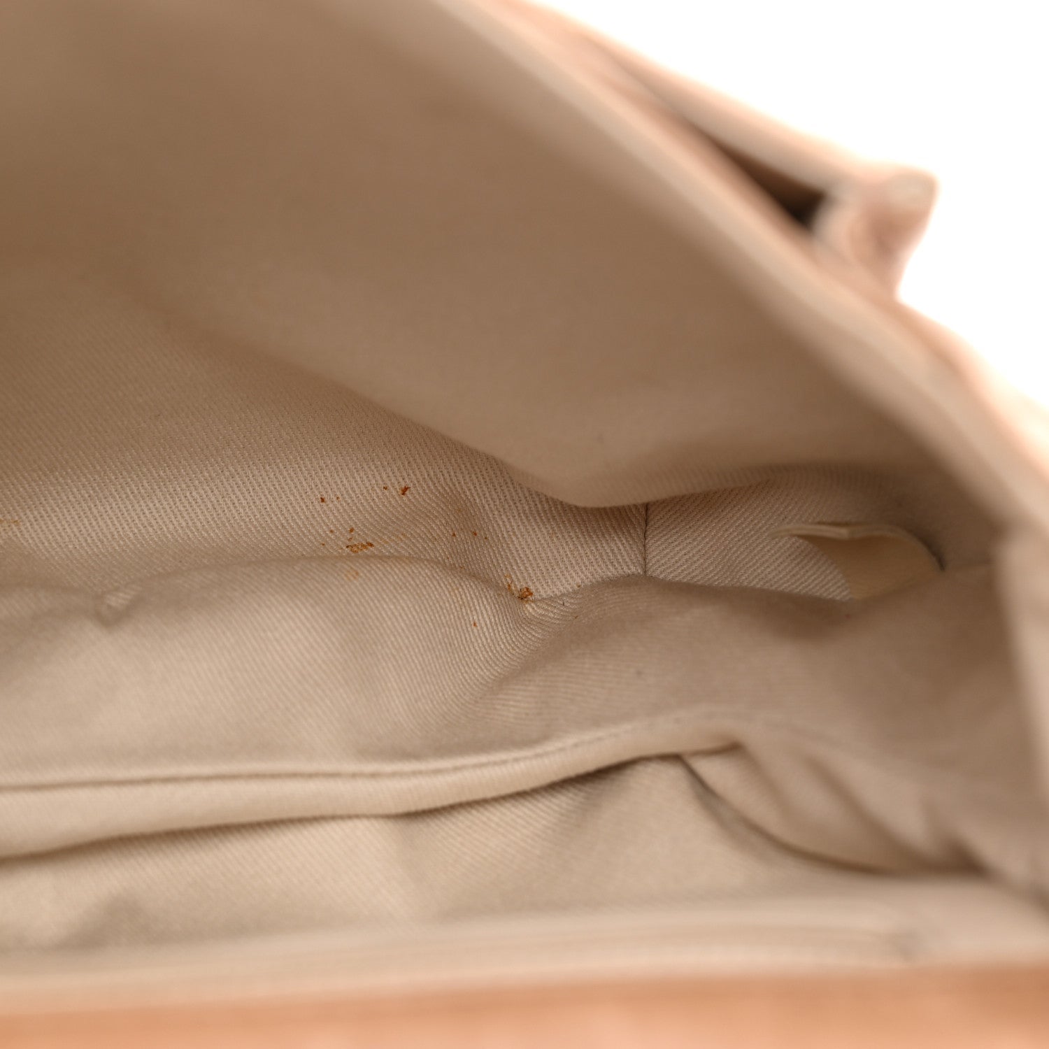 Glazed Calfskin Quilted Medium Bubble CC Flap Beige