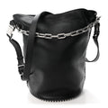 Lambskin Attica Chain Dry Sack Bucket Bag Black