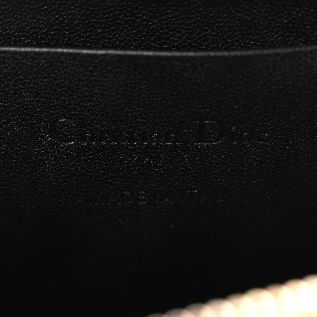 Lambskin Cannage Lady Dior Phone Holder Black