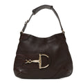 Grained Calfskin Hasler Hobo Brown