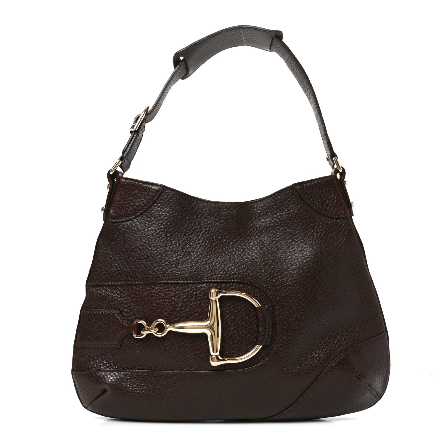 Grained Calfskin Hasler Hobo Brown
