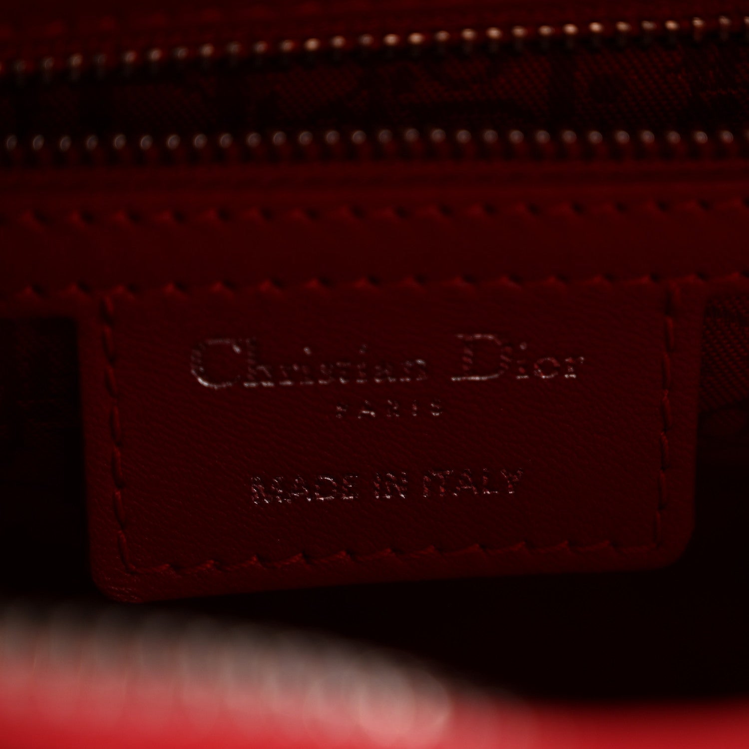 Lambskin Cannage Medium Lady Dior Red