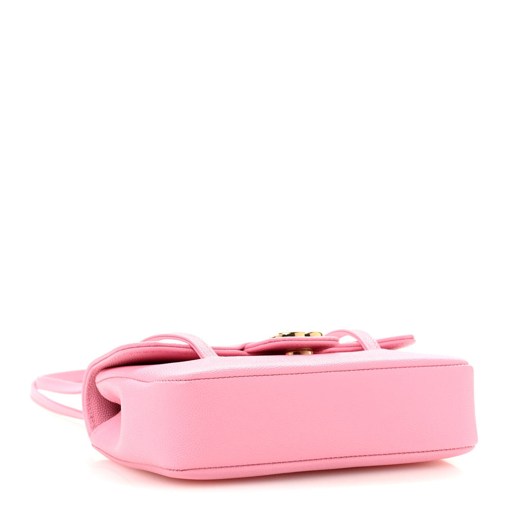 Shiny Caviar Mini Preppy Coco Shoulder Bag Rose