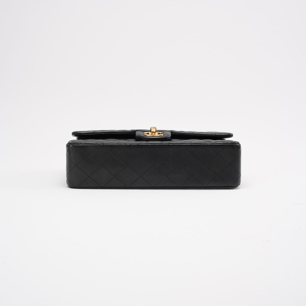 Chanel Black Medium Classic Double Flap Bag Quilted Leather 2014