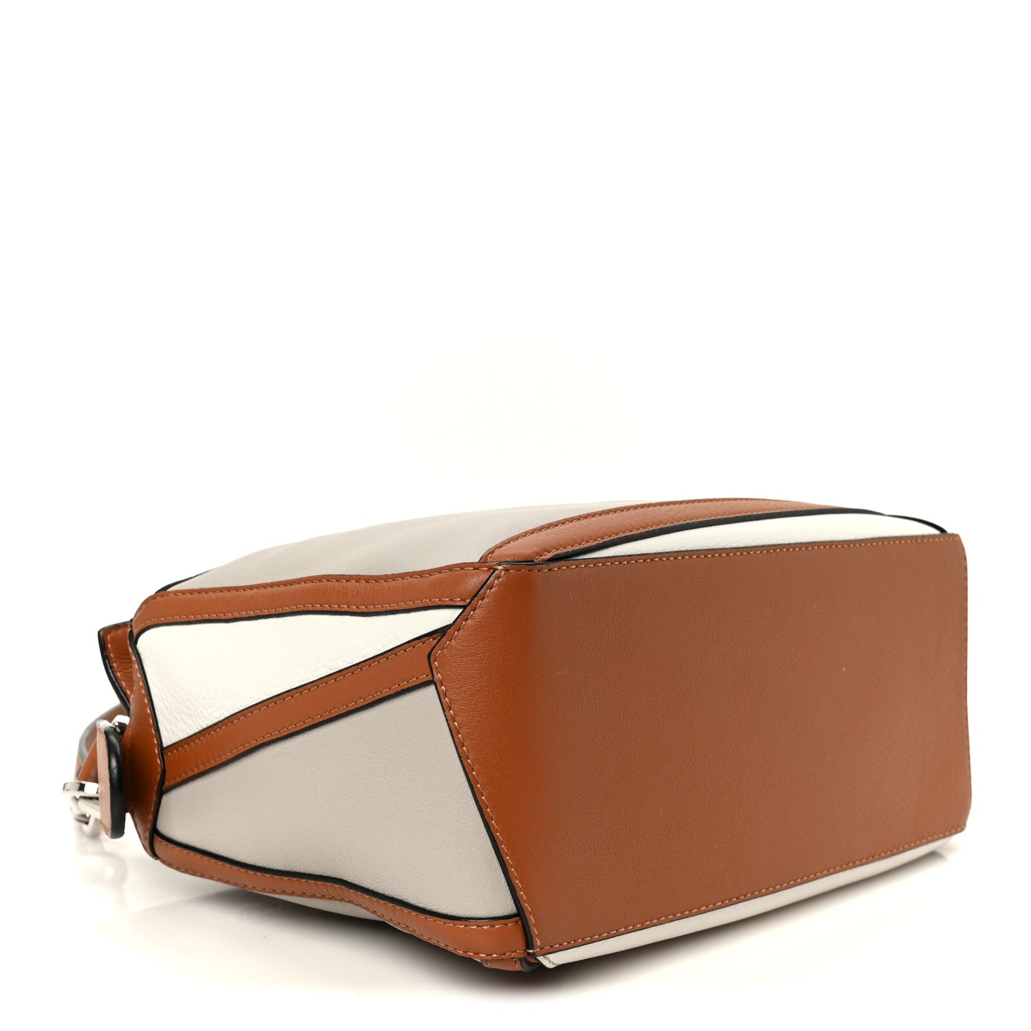 Calfskin Small Graphic Puzzle Bag Ghost Soft White