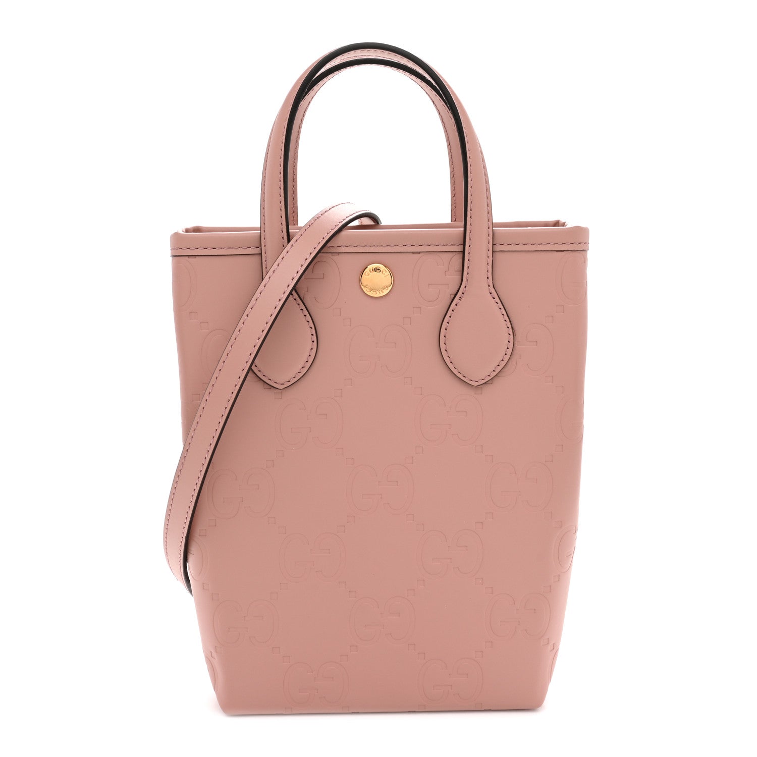 Gilbert Calfskin Jumbo GG Embossed Mini Tote Bag  Dusty Carmine