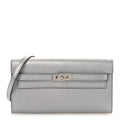 Metallic Chevre Chamkilight Kelly Wallet To Go Argent