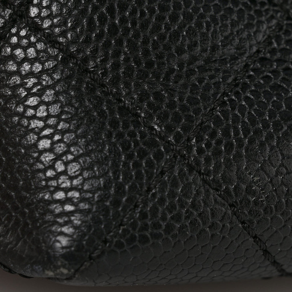 Caviar Quilted Jumbo Kelly Flap Black