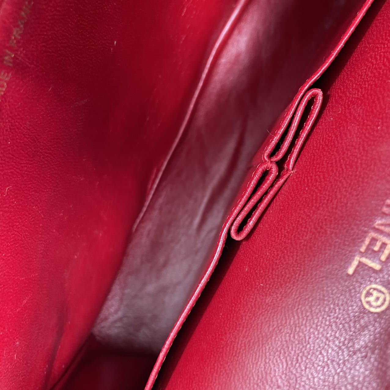 Chanel Vintage Red Classic Double Flap Bag 1988