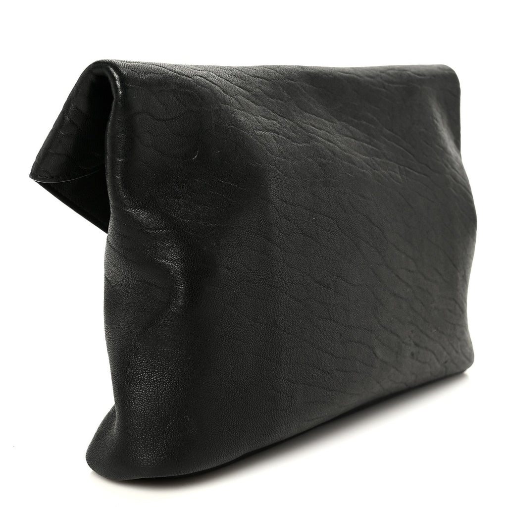 Grained Lambskin Cassandre Envelope Pouch Black