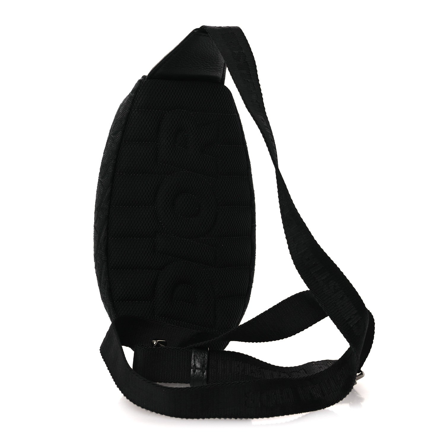 Grained Calfskin Oblique Scarab Sling Bag Black