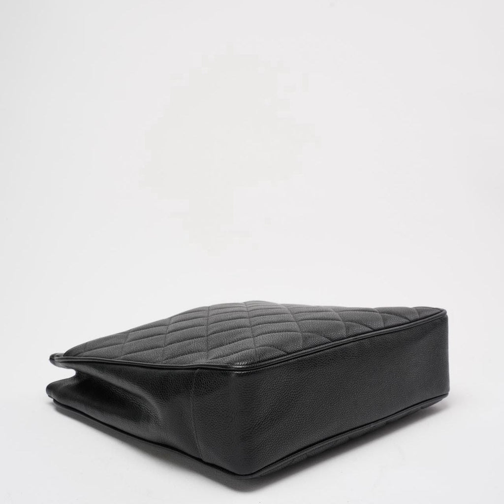 Chanel Vintage 1994 - 1996 Black Caviar Shoulder Tote Gold Hardware