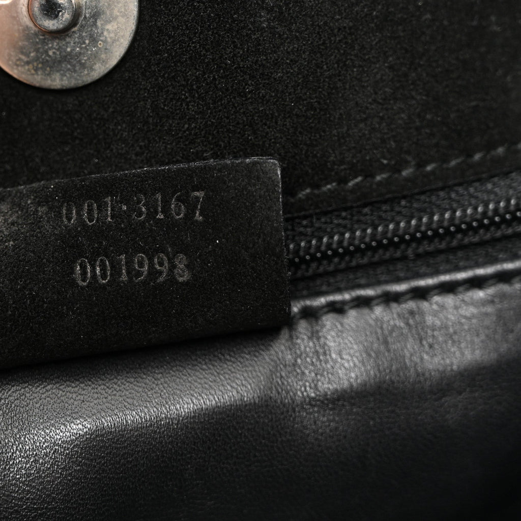 Suede Logo Shoulder Bag Black