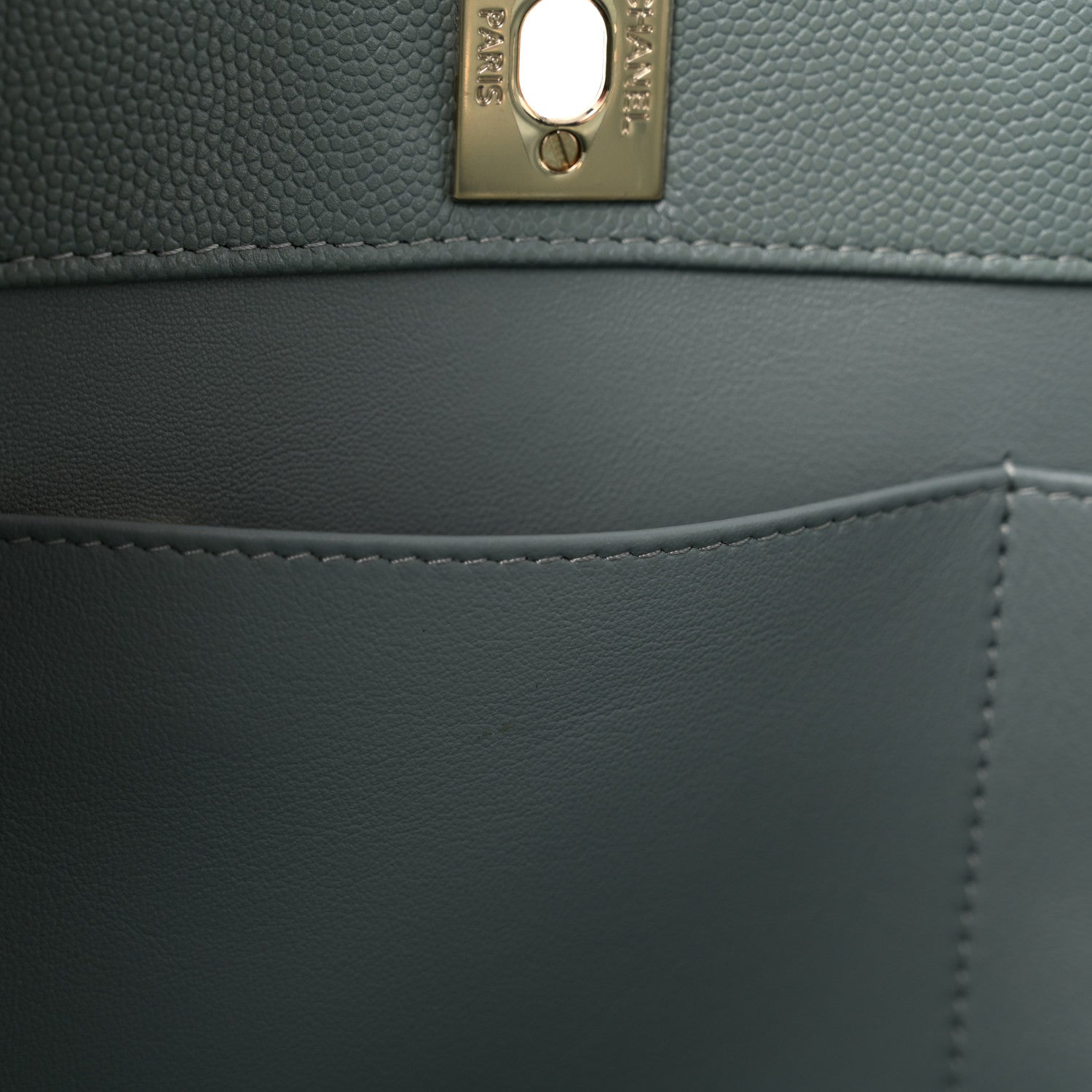 Caviar Quilted Large Classic Shopping Tote Light Green