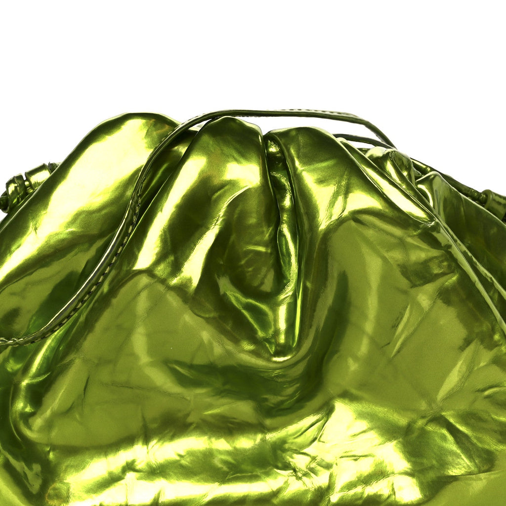 Metallic Crushed Calfskin The Mini Pouch Chlorophyll