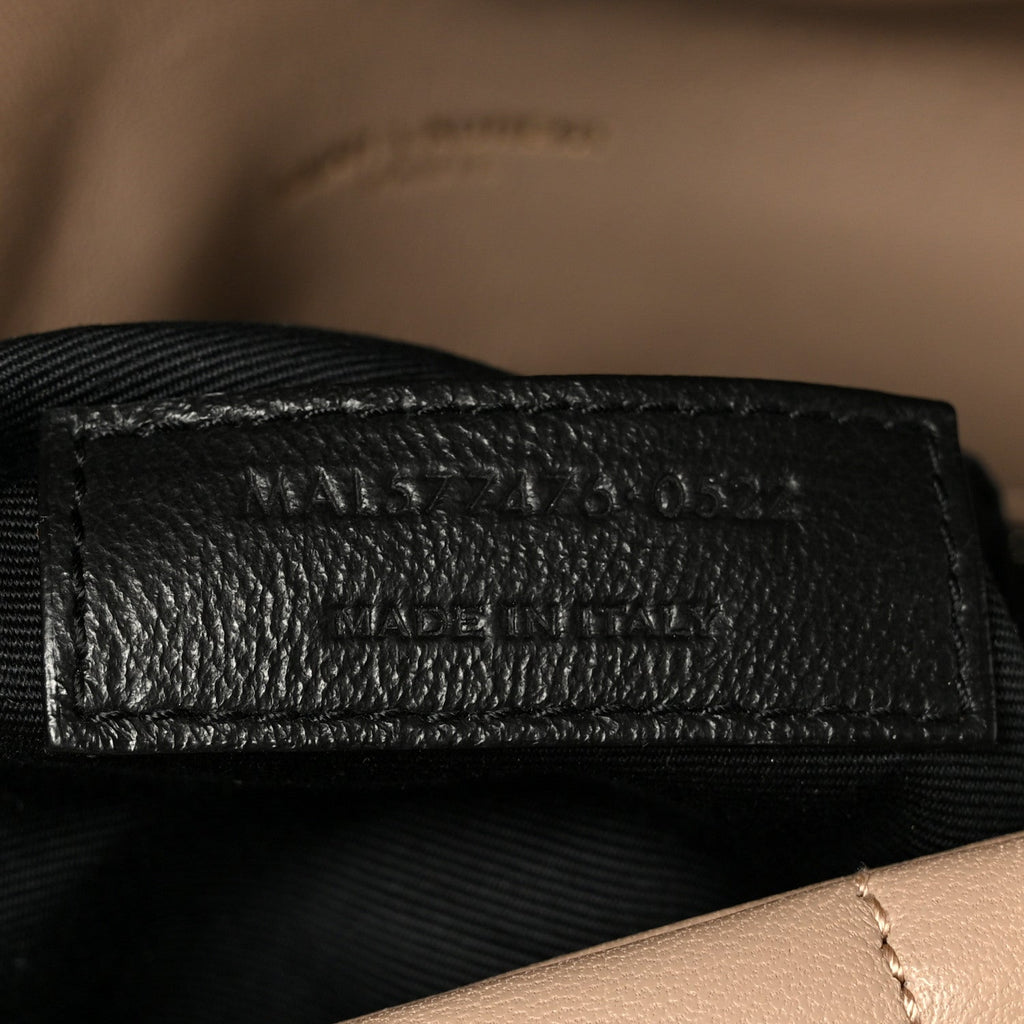 Lambskin Quilted Small Loulou Puffer Monogram Chain Satchel Dark Beige