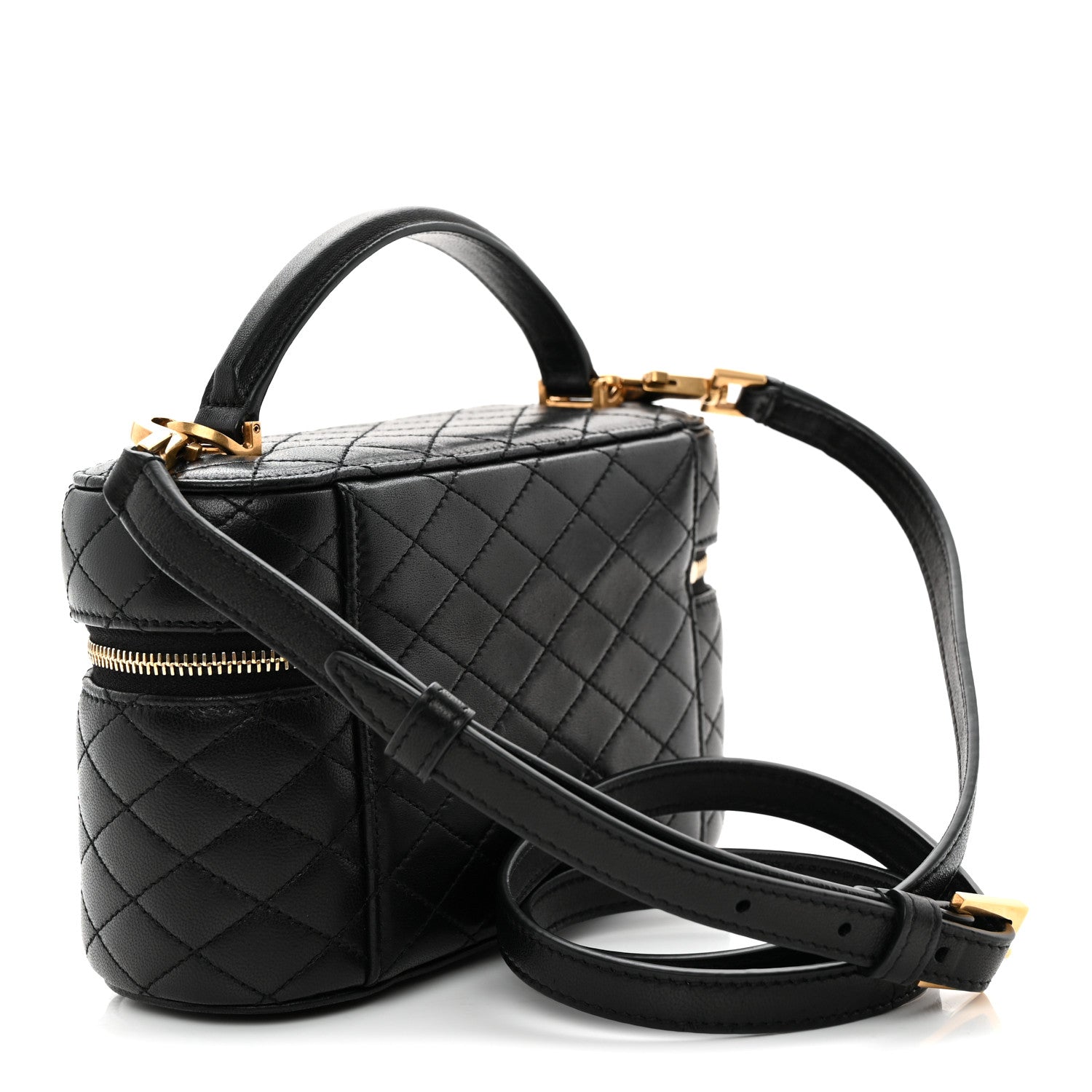 Lambskin Quilted Mini Gaby Vanity Case Black