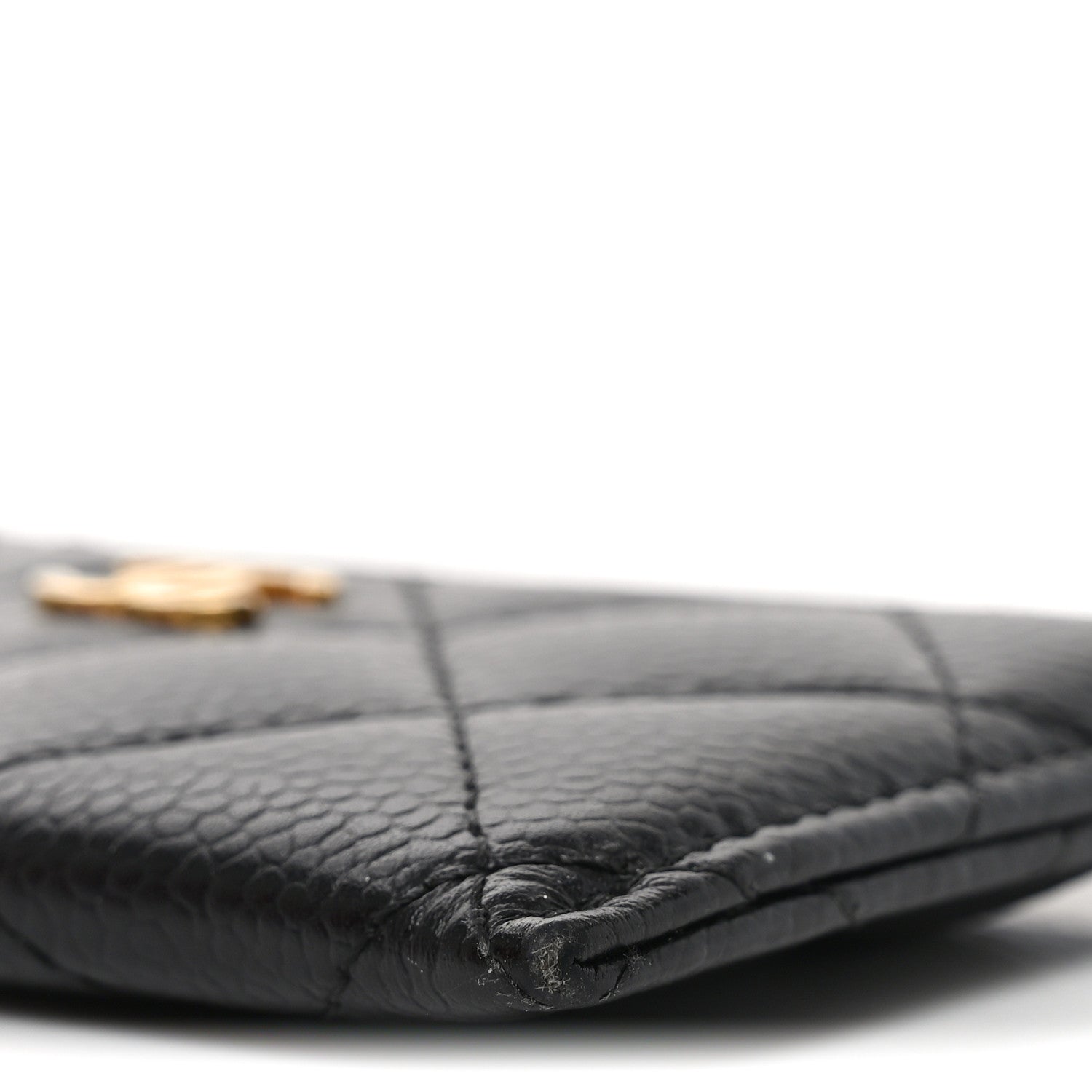 Caviar Quilted Card Holder Black