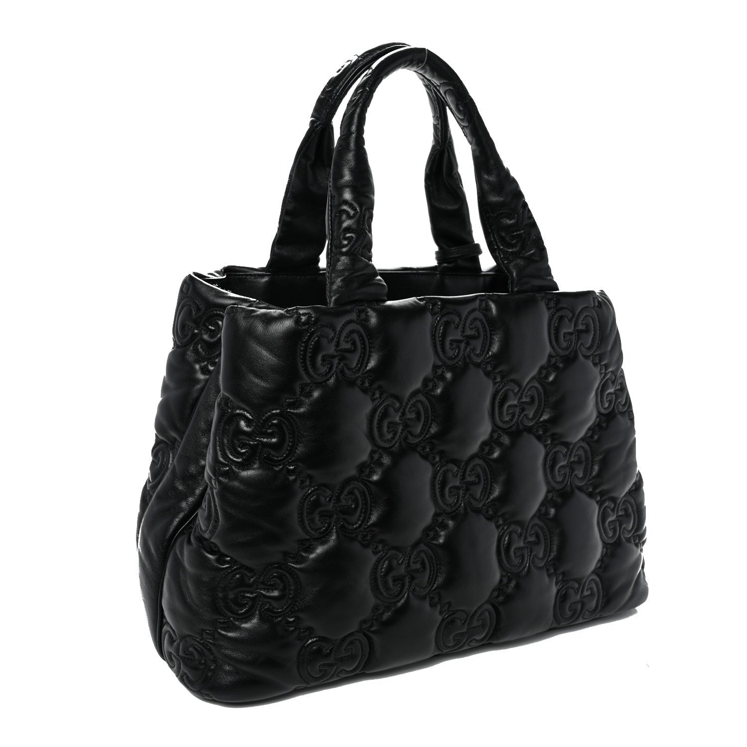 Calfskin GG Matelasse Large Tote Black