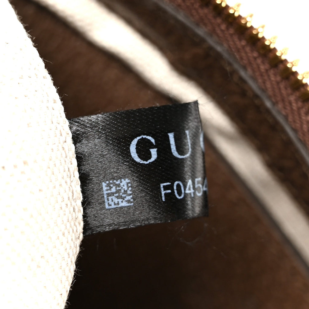GG Supreme Monogram Textured Dollar Calfskin Web Small Ophidia GG Handbag Beige Ebony New Acero