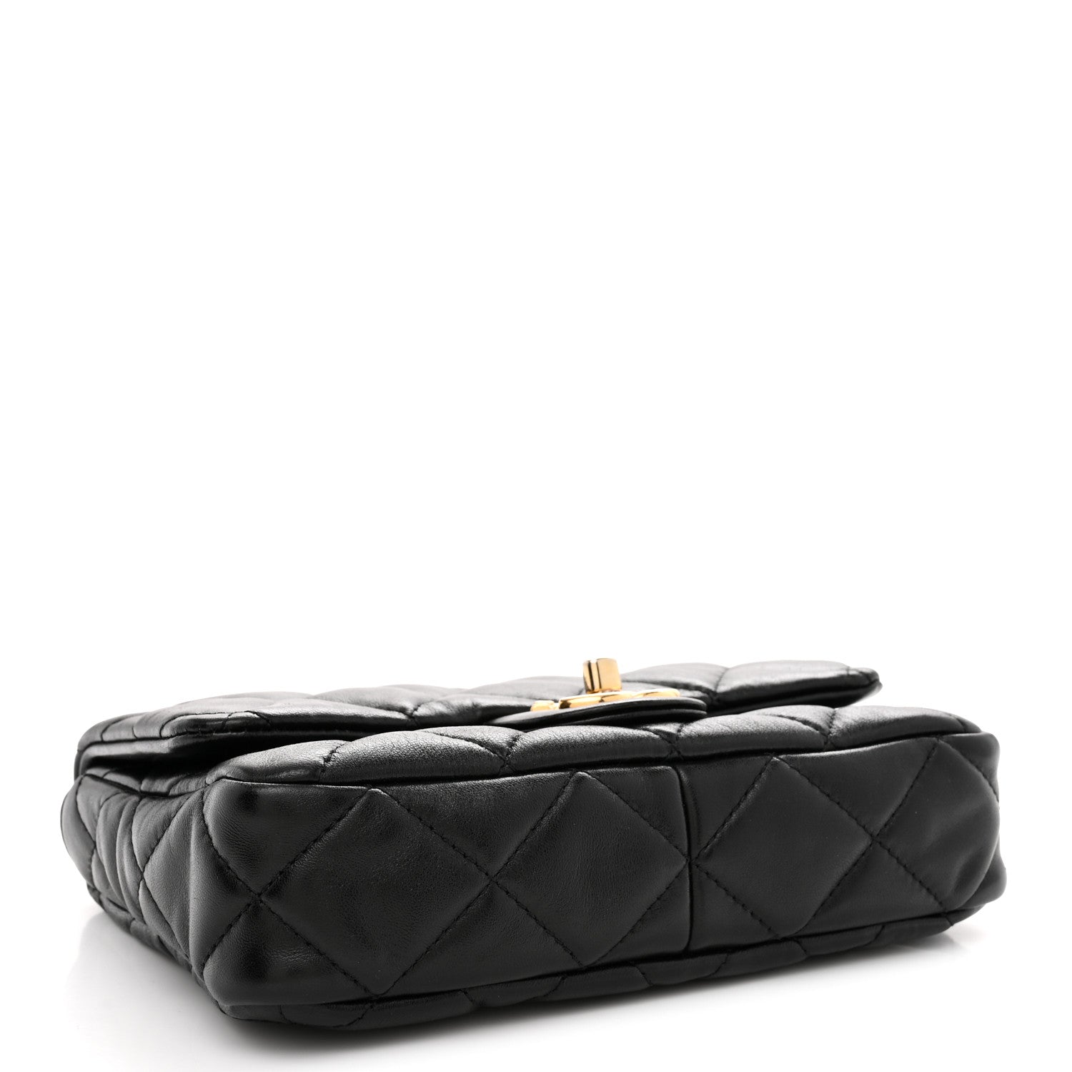 Lambskin Quilted Small Funky Town Flap Black