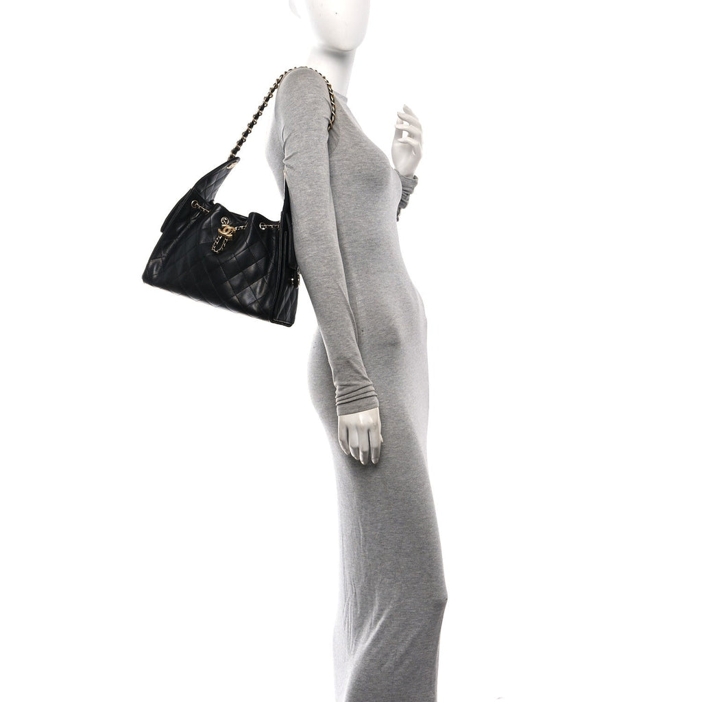 Caviar Quilted Small Chanel 25 Handbag Black
