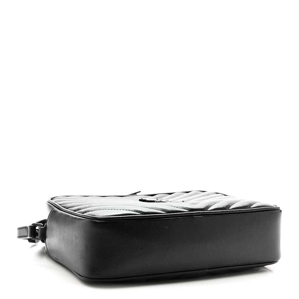 Calfskin Matelasse Monogram Monochrome Lou Camera Bag Black