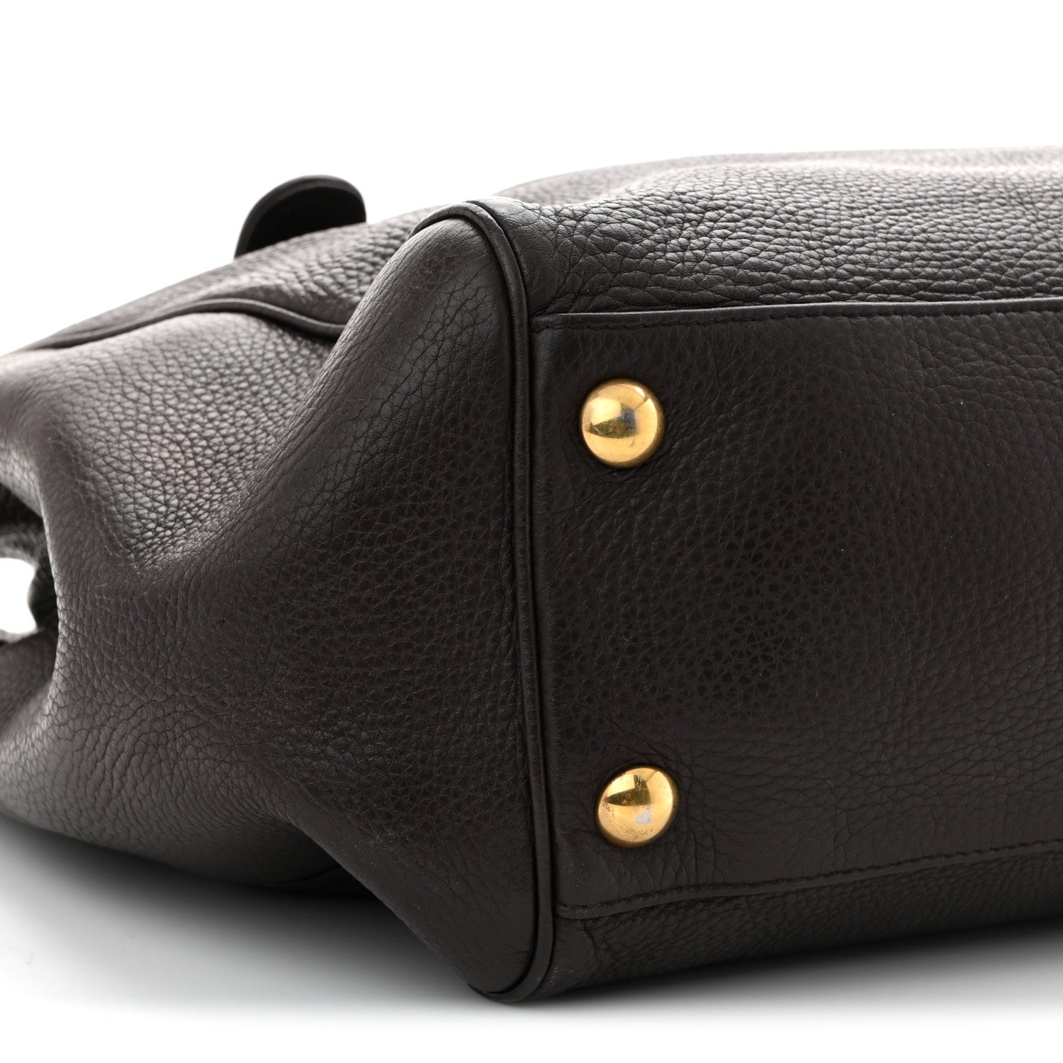 Pebbled Calfskin Medium 1973 Tote Dark Brown