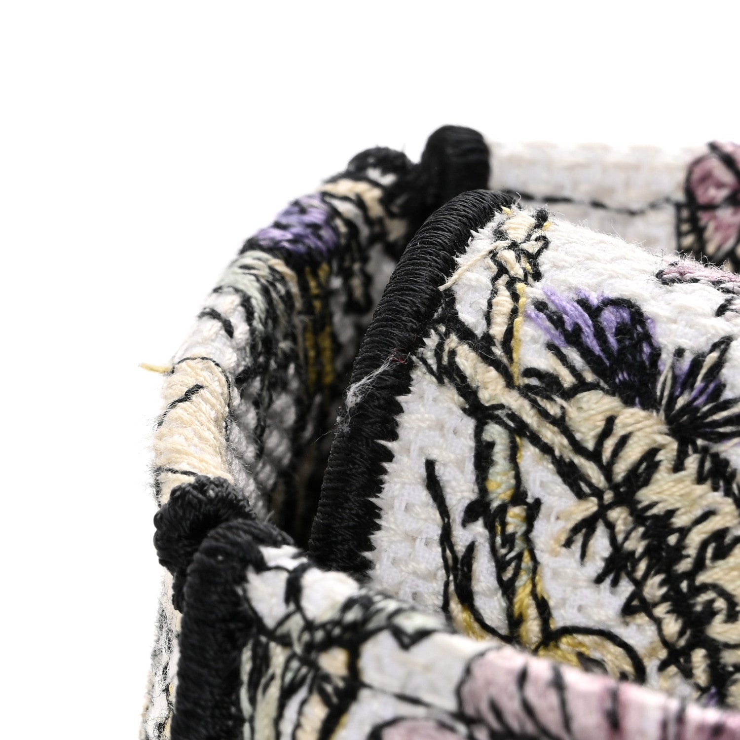 Canvas Embroidered Chardons Toile De Jouy Medium Lady D-Lite Latte Multicolor
