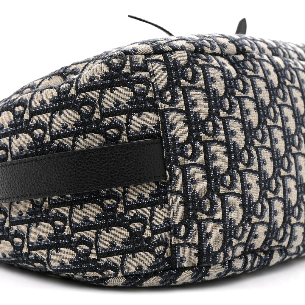 Oblique Soft Saddle Bag Beige Blue